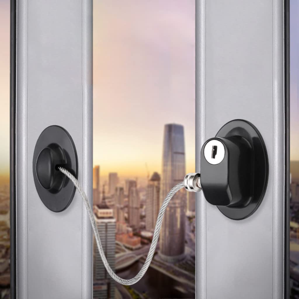 GUSTAVE  Safety Door Locks with 2 Keys for Cupboard, Cabinets, Fridge & Freezers, Child Security Locks, Childproof Your House, with Adhesive, Residue-Free, Black GUSTAVE  Safety Door Locks with 2 Keys for Cupboard, Cabinets, Fridge & Freezers, Child Security Locks, Childproof Your House, with Adhesive, Residue-Free, Black